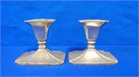 Silver Plated Lead Candle Stick Holders (2)