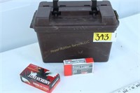 Box of .45 colt half box of 9mm lugers