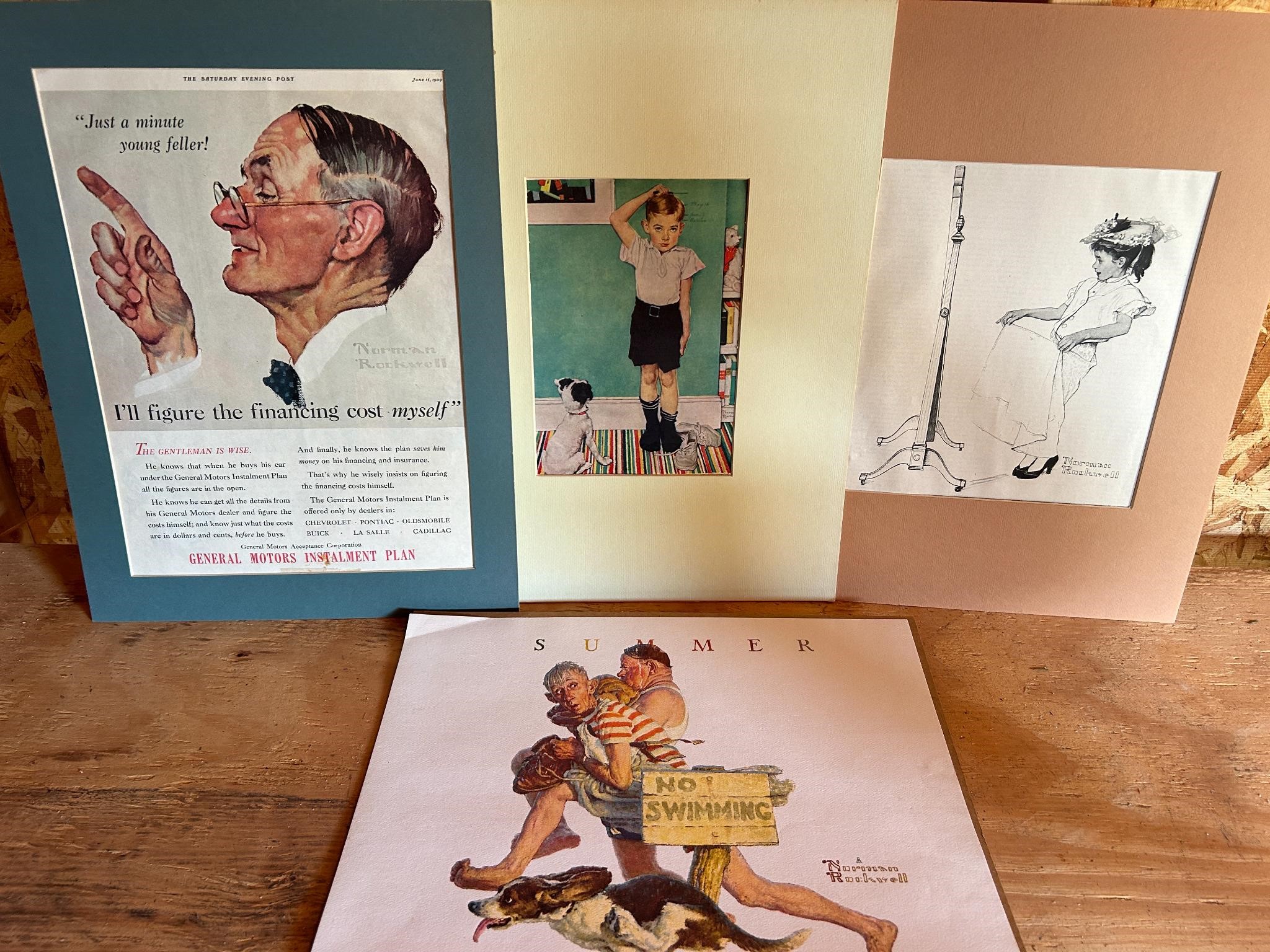 (4) Norman Rockwell Prints/Clippings