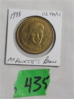 1998 McDonald Olympic Hockey coin Kariya/Flurry