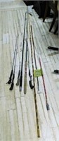 Fishing Rods and Golf Flag.  9 pc.