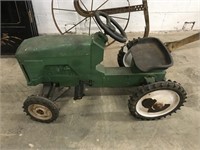 Green Metal Pedal Tractor