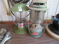 2 vintage coleman lanterns