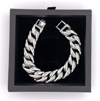 Platinum Plated Iced Out Cuban Bracelet