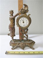 Antique New Haven Victorian Brass Clock