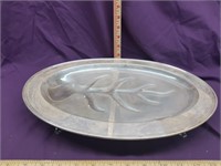 Silver and Glass Insert Serving Tray