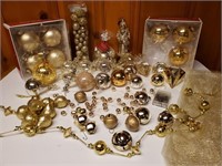 Gold toned ornaments, various designs