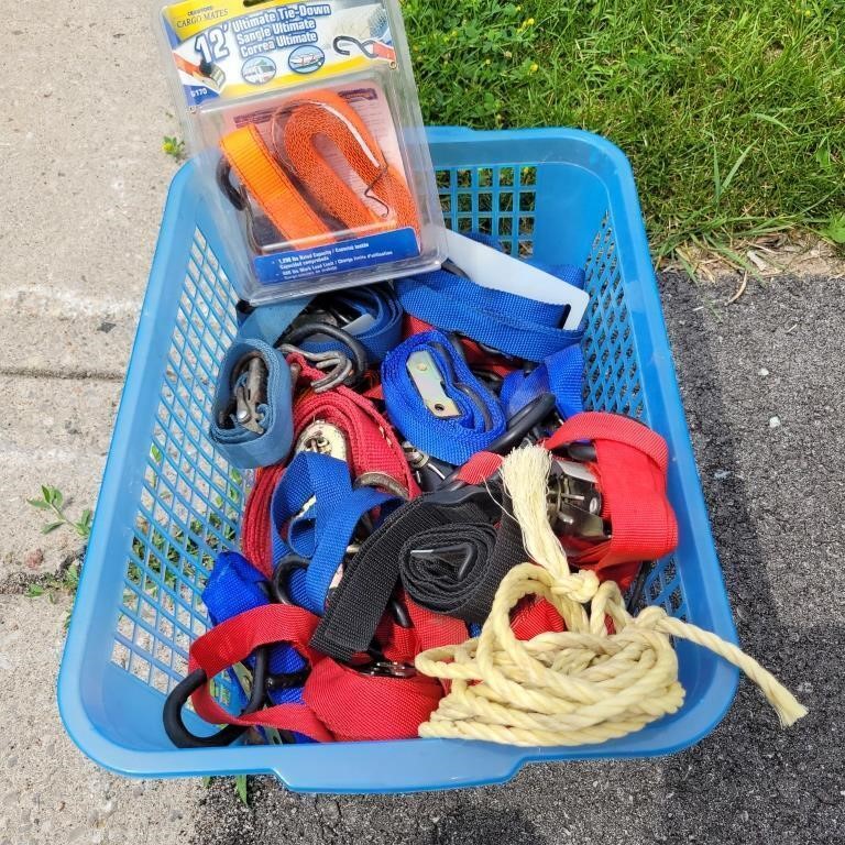 Basket Of Ratchet Straps Various Sizes