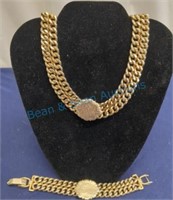 Sperry vintage gold tone necklace and bracelet
