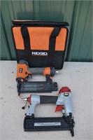 2 pneumatic brad nailers: Ridgid R213BNE and Centr