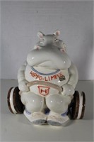 Vintage Hand Painted Hippo.Limax Cookie Jar 9 x 9