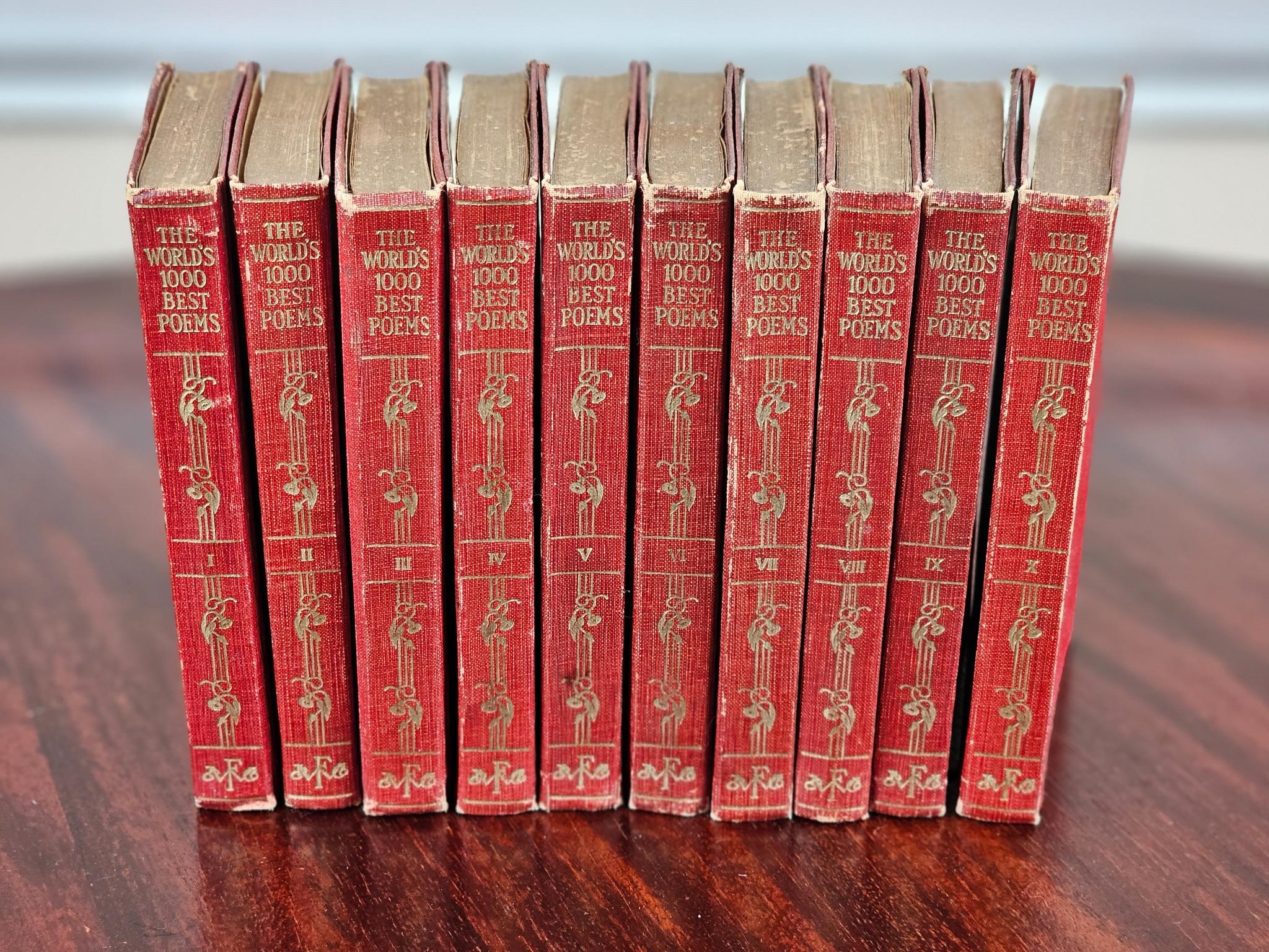 The Worlds 1000 Best Poems 10 Volume set 1929