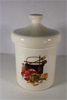 Vintage Crock Cookie Jar 11 1/2 x 7 1/2