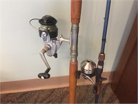 2 RODS AND REELS - (ZEBCO & OLYMPIC REELS)