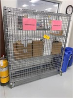 (2) PORTABLE WIRE CAGE TYPE STORAGE CARTS