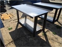 New/Unused Steel Table w/Backsplash