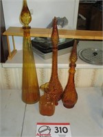 Amber Decorative Decanters (4)
