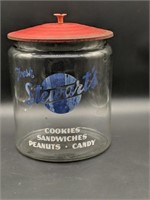 10 inch Vintage Stewart's Countertop Jar with Lid