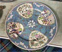 ASIAN POTTERY PLATE - HAND PAINTED HEYGILL IMPORTS