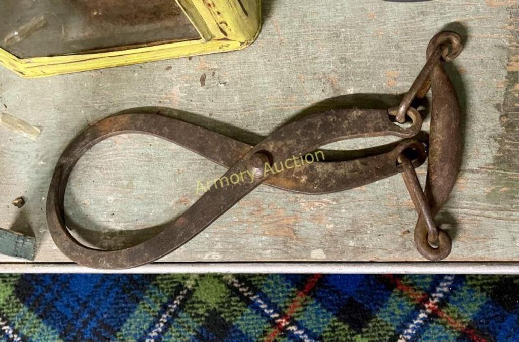 VINTAGE CAST IRON ICE TONGS