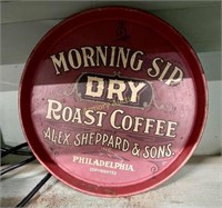MORNING SIP DRY ROAST COFFEE METAL TRAY