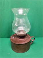 Large Glass Top Oil Lamp