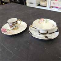 Teacups & saucers from Occupied Japan; Reserve $5