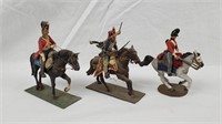 3 British Trooper On Horseback Figures