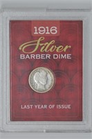 1916 Silver Barber Head Dime