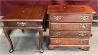 Cherry Finish End Table & 4 Drawer Nightstand