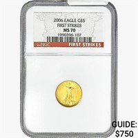 2006 $5 1/10oz. Gold Eagle NGC MS70 RS