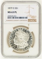 Coin 1879-S Morgan Silver Dollar-NGC-MS63 PL