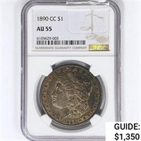 1890-CC Morgan Silver Dollar NGC AU55