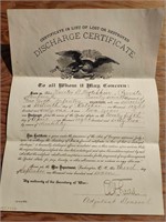 Vintage 1907 Discharge Papers