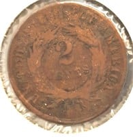 1865  2 Cent Coin