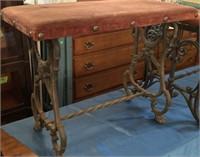 Antique wrought iron bench