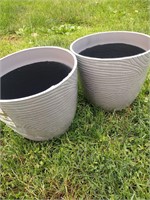 Gray 12 Inch Pots Set of 2