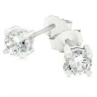 Round Cut .50ct White Topaz Stud Earrings