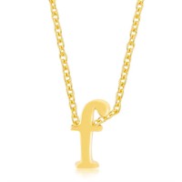 Goldtone Initial Small Letter F Necklace