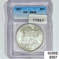 1897 Morgan Silver Dollar ICG MS65