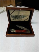 NRA knife NIB with nice wooden box