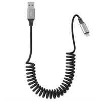 Coiled Lightning Cable Apple Carplay Compatible