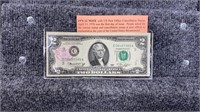1976 $2 Bill with Canceled US Postage Stamp