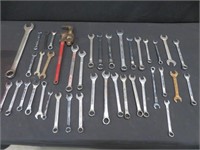 32 COMBINATION WRENCHES & 6 OPEN END WRENCHES
