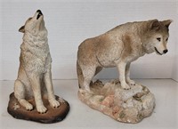 Wolf Statues x2
