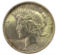 1934 Denver BU Peace Silver Dollar *KEY