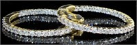 14k Yellow Gold 2.00 ct Diamond Hoop Earrings