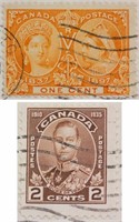 Canada 1897 One Cent & 1935 Two Cents Stamp