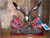 EAGLE FLYING BTWN CONFEDERATE FLAGS FIGUER