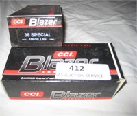 2 Boxes Blazer 50 Ct 38 Special Bullets
